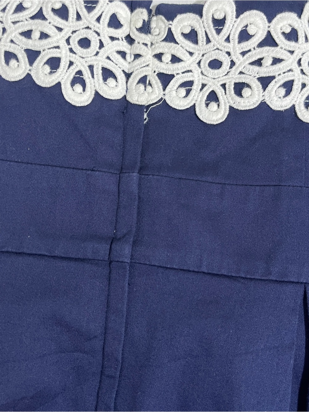 Lilly Pulitzer Betsey Strapless Dress Size 6 Navy Blue White Crochet Lace Trim - Picture 8 of 11